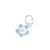 925 Sterling Silver Enamel Flower Charms STER-K183-11S-02-2