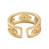 Clear Cubic Zirconia Eye Open Cuff Rings RJEW-P083-02G-3