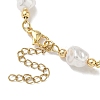 Plastic Imitation Pearl Beads & 304 Stainless Steel Link Bracelets for Women BJEW-JB12320-4