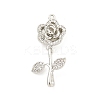 Brass Micro Pave Clear Cubic Zirconia Pendants KK-B096-03P-1