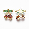 Brass Micro Pave Cubic Zirconia Charms KK-R132-008-NF-2