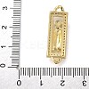 Brass Enamel Rectangle Saint Jude Connector Charms KK-M319-06G-01-3