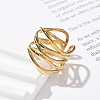 304 Stainless Steel Multilayer Open Cuff Rings for Women RJEW-Z077-01G-02-3