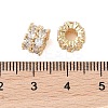 Brass Micro Pave Clear Cubic Zirconia Beads KK-B100-003G-3