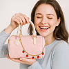 4Pcs 4 Styles Alloy Enamel & Resin Fruit Red Strawberry Charm 304 Stainless Steel Bag Decorative Chains HJEW-PH02272-5