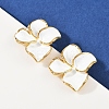 304 Stainless Steel Enamel Flower Stud Earrings LS-EJEW-A138-02G-1