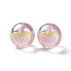 UV Plating Rainbow Iridescent Transparent Acrylic Beads with Enamel OACR-P014-03A-2