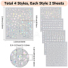 8 Sheets 4 Styles Laser Heart Pattern Nail Art Sticker DIY-CY0001-90-2
