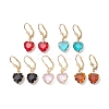 Glass Leverback Earring EJEW-C077-14KCG-1