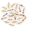 28Pcs 7 Styles Natural Cowrie Shell Copper Wire Wrapped Pendants FIND-SC0015-50-5