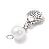 Ocean Themes Alloy & ABS Plastic Imitation Pearl Pendants PALLOY-JF03879-5