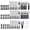 30 Sets 3 Styles Plastic & Nylon Detachable Zipper Slider Puller FIND-NB0005-60-1