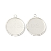 Flat Round Brass Pendant Cabochon Settings KK-K414-14D-S-1
