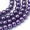 Baking Paint Pearlized Glass Pearl Round Bead Strands HY-Q003-10mm-59-1
