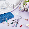 20Pcs 10 Colors Glass Round Bead Pendant Stitch Markers HJEW-NB00021-4