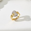 Brass Micro Pave Cubic Zirconia Finger Rings for Women IC2063-5