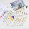 16Pcs Alloy Bar Beadable Keychain for Jewelry Making DIY Crafts KEYC-SZ0001-16G-6