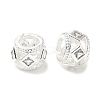 Brass Micro Pave Clear Cubic Zirconia European Beads KK-A254-16S-1