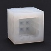 Cuboid DIY Candle Silicone Molds with Diamond Shape Ball DIY-B034-12-4