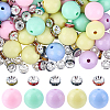 50Pcs Opaque Acrylic Beads MACR-SC0002-34-1