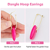 3 Pairs 3 Colors Rectangle Resin Hoop Earrings for Women EJEW-FI0002-64-4