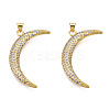 Brass Micro Pave Clear Cubic Zirconia Pendants KK-N227-140LG-2