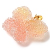 Transparent Resin Dotted Rhinetone Pendants RESI-N040-02G-RS-3
