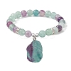 Natural Mixed Gemstone & Synthetic Hematite Beaded Stretch Bracelet BJEW-JB09760-3