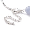 Natural White Jade(Dyed) Beaded Bracelet with 304 Stainless Steel Rolo Chains BJEW-JB08145-05-5