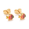 304 Stainless Steel Enamel Stud Earrings EJEW-B009-24G-2