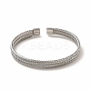 Non-Tarnish 304 Stainless Steel Mesh Chains Shape Open Cuff Bangle for Women LS-BJEW-C033-01P-2