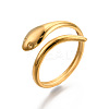 Ion Plating(IP) 304 Stainless Steel Snake Cuff Ring RJEW-N038-113LG-1