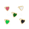 Adjustable Enamel Heart Signet Ring RJEW-K240-01G-1