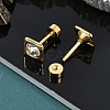 Square Crystal Rhinestone Ear Fake Plugs EJEW-H105-21G-A-3