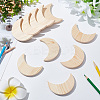 Unfinished Wooden Crescent Moon Shape WOOD-WH0124-09-3