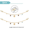 2Pcs Brass Cable Chains Purse Strap Extenders FIND-WR0006-26-2