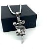 Vintage 304 Stainless Steel Snake Sword Shaped Pendant Punk Necklaces for Men WD3410-5