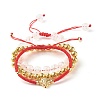 Natural Crackle Quartz & Lava Rock Braided Bead Bracelets Set BJEW-JB07212-04-1