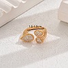 Vintage Luxury Teardrop Brass Cuff Ring GJ7383-2-1
