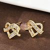 Brass Micro Pave Cubic Zirconia Stud Earrings for Women EJEW-K312-01G-3
