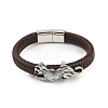 11.5MM Microfiber Leather Braided Cord Leopard Bracelets BJEW-H631-02AS-02-4