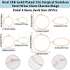 120Pcs 4 Styles 316 Surgical Stainless Steel Wine Glass Charms Rings STAS-BBC0009-37G-2