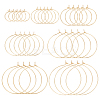 54Pcs 7 Styles Brass Hoop Earring Findings KK-BC0013-33G-1