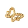 Rack Plating Brass Pave Clear Cubic Zirconia Hollow Butterfly Connector Charms KK-C067-07G-2