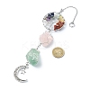 Wire Wrapped Natural Rose Quartz & Green Aventurine Pouch Pendant Deorations HJEW-JM01297-02-1