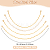 4Pcs 4 Styles Brass Link Baseball Cap Chain AJEW-GO00043-2