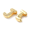 Rack Plating Brass Micro Pave Cubic Zirconia Slide Charms KK-C084-34G-J-2