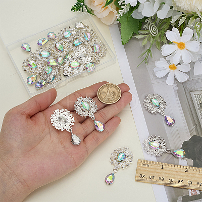 16Pcs Alloy Rhinestone Cabochons FIND-FG0004-26C-1