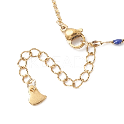 304 Stainless Steel Enamel Dapped Chain and Satellite Chain Bracelet Making AJEW-JB01562-1