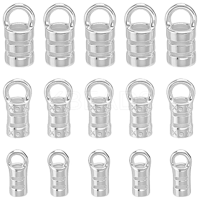 30Pcs 3 Styles Brass Cord Ends KK-BBC0026-08S-1